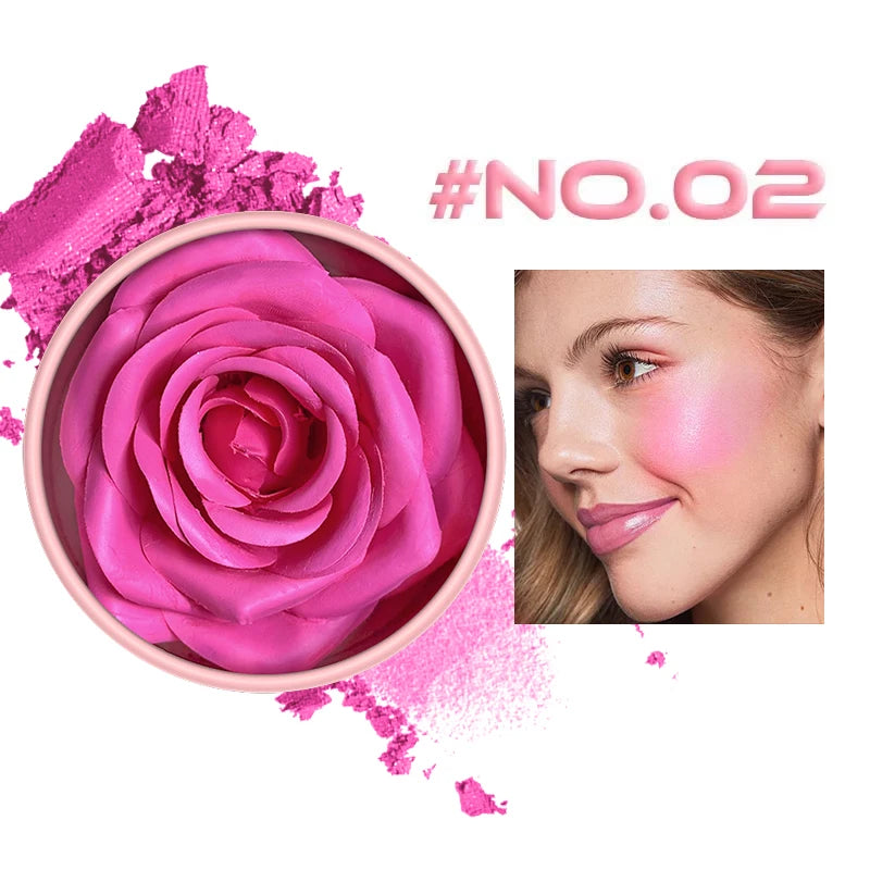 Floral Blush 3D Petal Rose Petal Natural Highlighter Flower Blusher Pigment Long Lasting Face Makeup Brighten Effect Cosmetics
