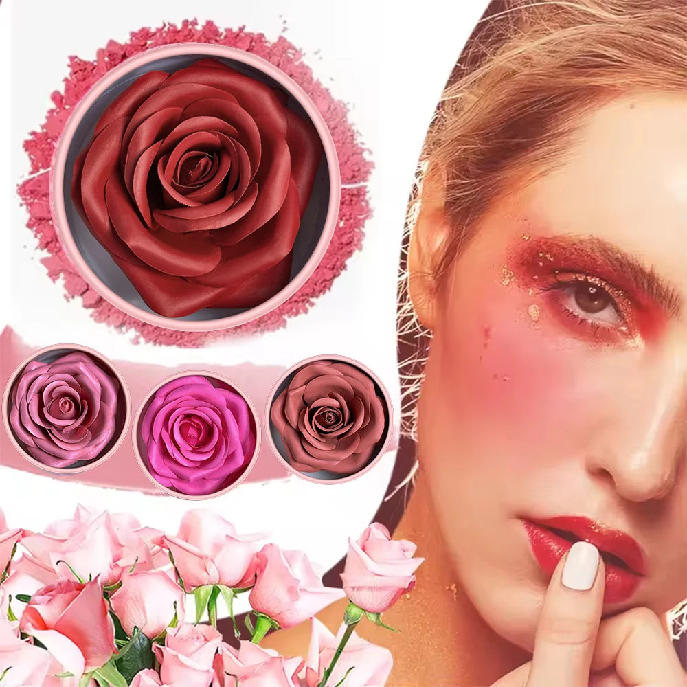Floral Blush 3D Petal Rose Petal Natural Highlighter Flower Blusher Pigment Long Lasting Face Makeup Brighten Effect Cosmetics