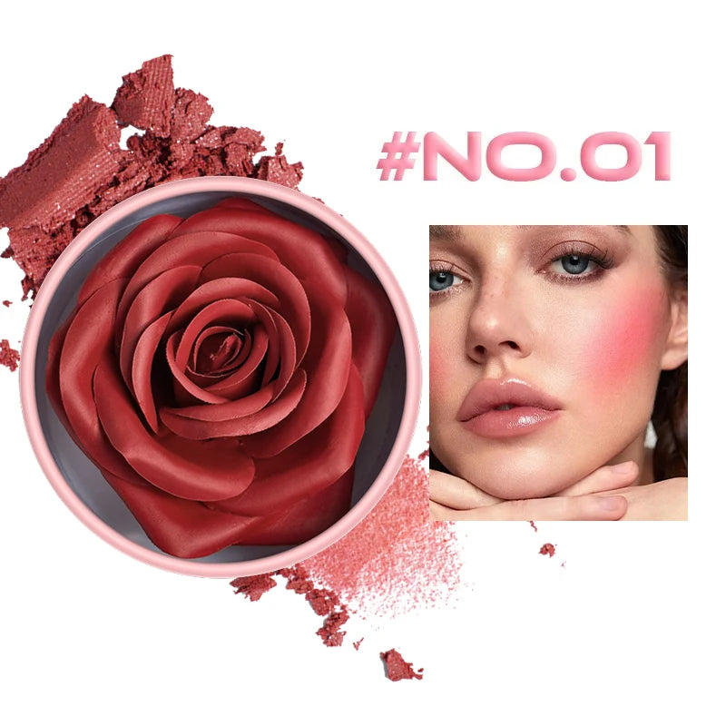 Floral Blush 3D Petal Rose Petal Natural Highlighter Flower Blusher Pigment Long Lasting Face Makeup Brighten Effect Cosmetics